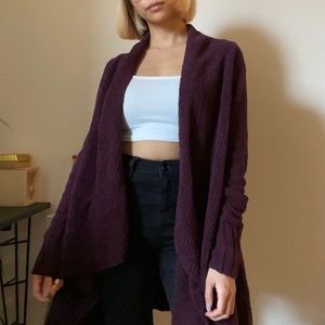 burgundy cardigan